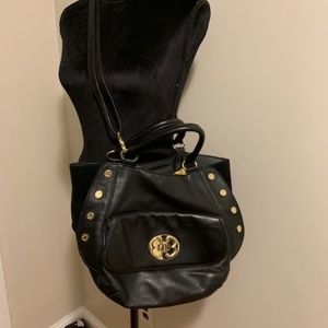 Emma Fox Black Leather Crossbody Bag